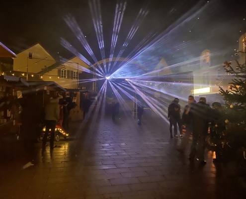Weihnachtszauber 2019 Eröffnung Lasershow von Kibosound Veranstaltungstechnik