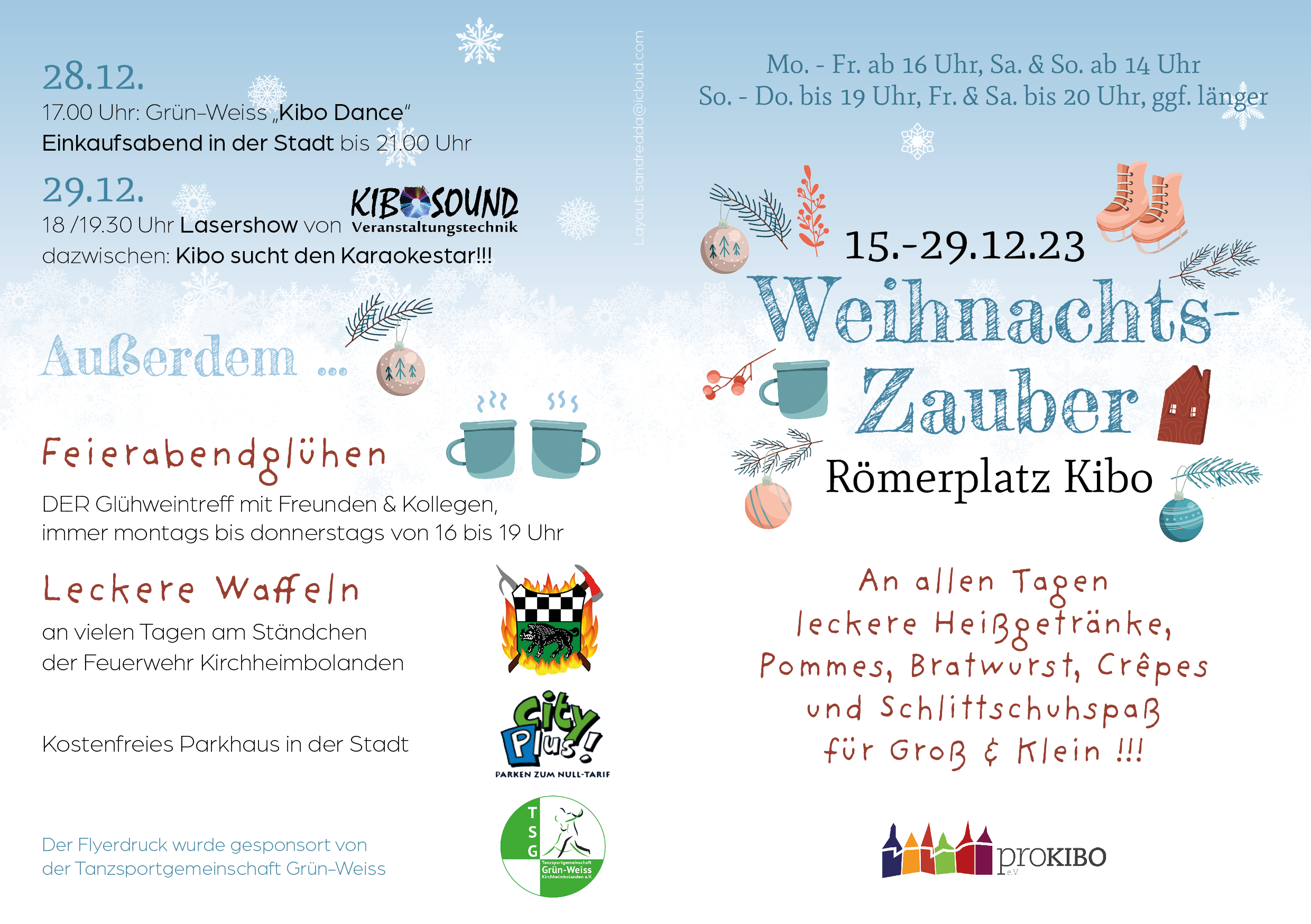 2023 Weihnachtszauber in Kirchheimbolanden auf dem Römerplatz Flyer 2