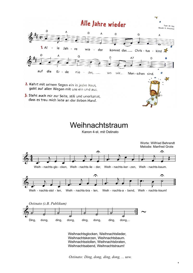 Weihnachtszauber 2025 Liedblatt Seite 02