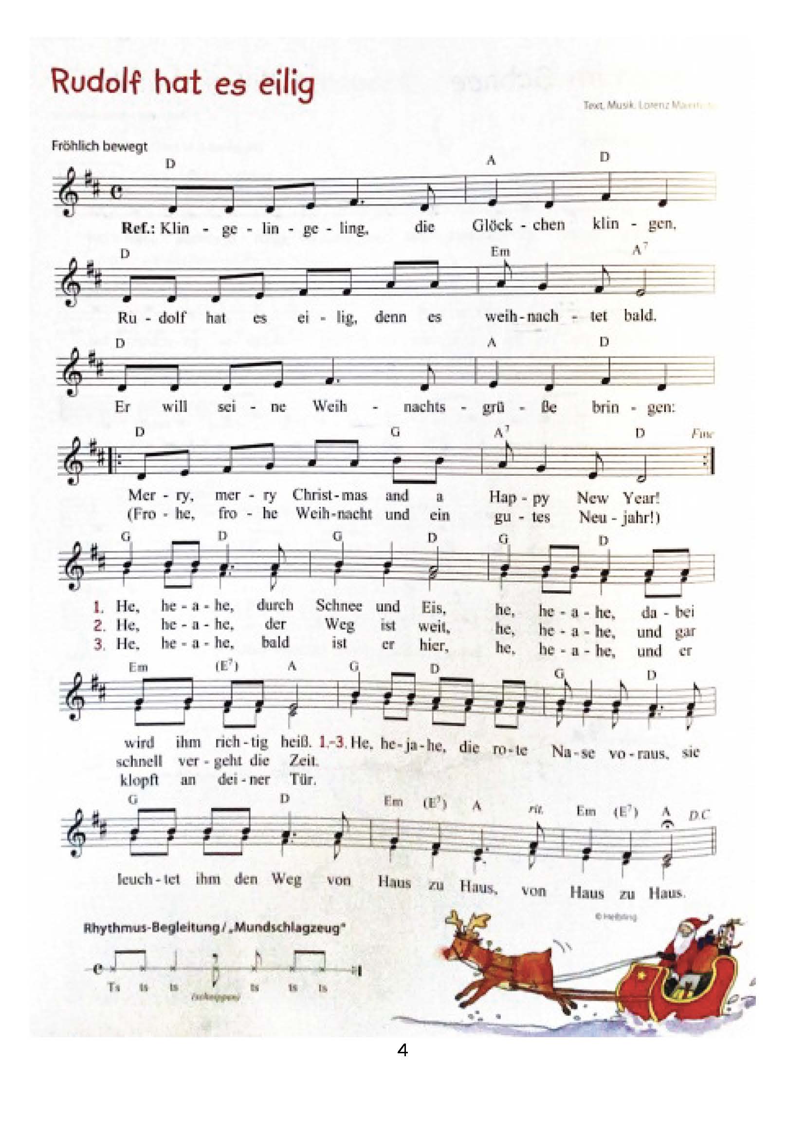 Weihnachtszauber 2025 Liedblatt Seite 04
